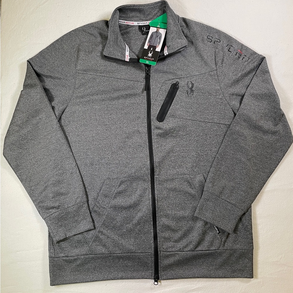 NWT Spyder Active Men’s Grey Full Zip Jacket Size XL